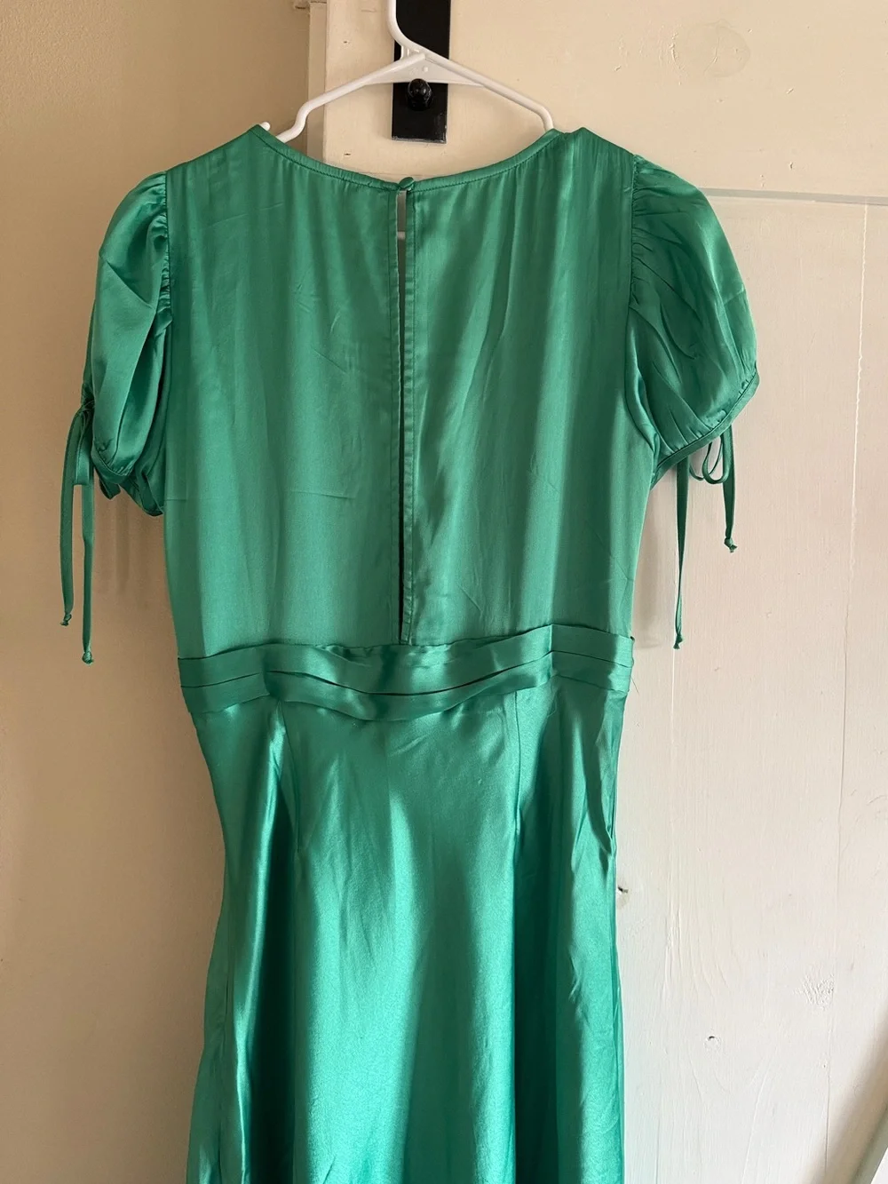 FREE PEOPLE Cooper Midi Dress | Embroidered Lace & Green Satin NWT
